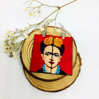 frida kahlo hand painted earrings