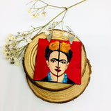 frida kahlo hand painted earrings