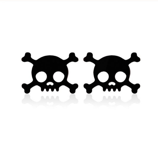 Metallic Black Skull Earrings, Mini Skull Stud Earrings, Women Stud Earrings, Girl Skull Earrings, Day of the Dead, Calavera Aretes Mujer