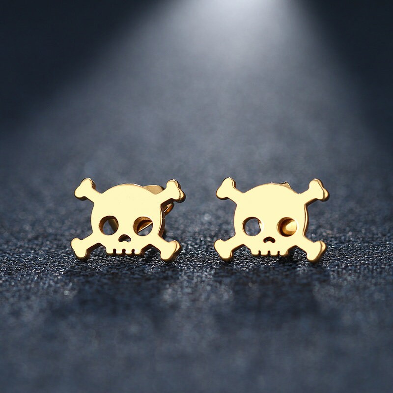 Silver Mini Skull Earrings, Gold Mini Skull Earrings, Skull Earrings, Women Stud Skull Earrings, Mini Skull Earrings, Calavera Aretes Mujer