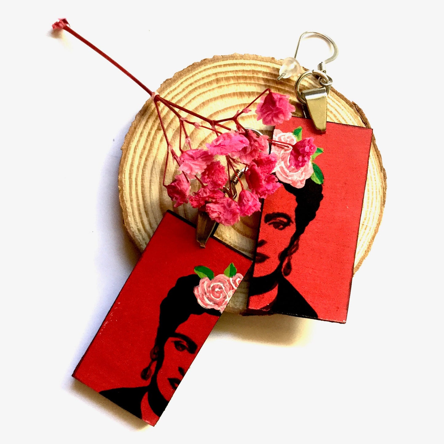 Frida Earrings, Frida Inspired Earrings, Frida Art, Frida-Kahlo Earrings, Women Earrings, Wearable Art, Frida Aretes, Frida Jewelry, Kahlo