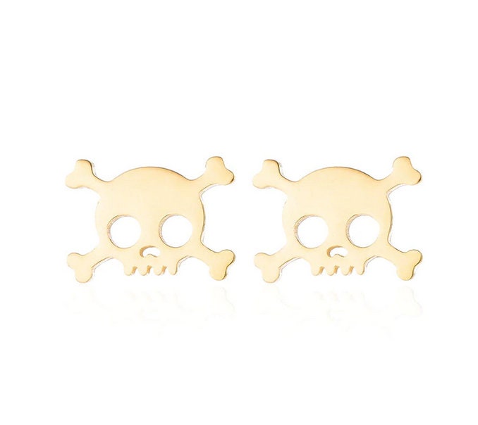 Girl Mini Skull Stud Earrings, Girl Skull Earrings, Women Stud Earrigns, Silver Skull Earrings, Gold Skull Earrings, Calavera Aretes Mujer