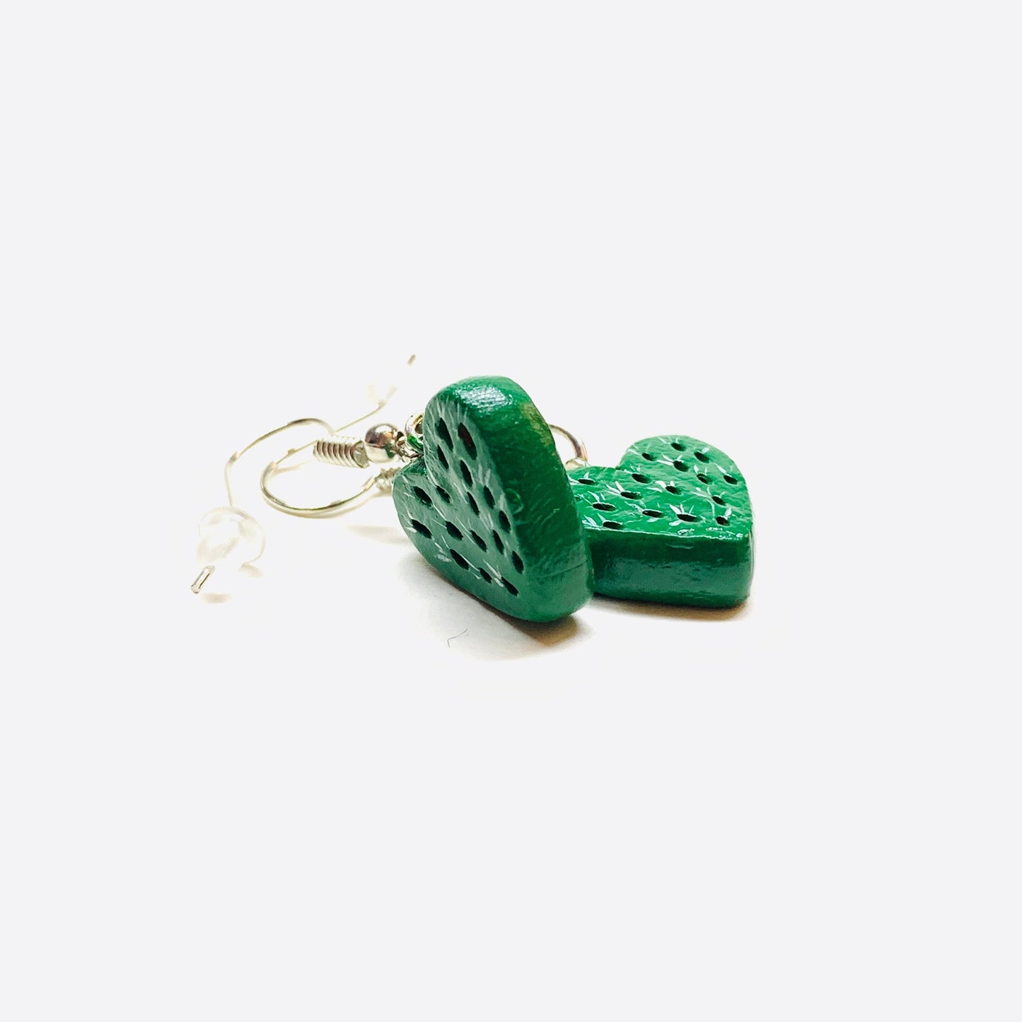 Charming Cactus Heart Clay Earrings Mexico MexiChic Girl Women Fashion Summer Jewelry WearableArt Aretes Gift Corazon Nopal Mujer Claywelry
