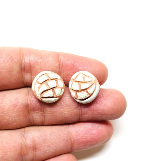 Pretty Mini Stud Concha Earrings Clay Jewelry Mexico Folk Art to Wear Lovingly Crafted Comfy Gift Girls Women Fashion Claywelry Aretes Mujer