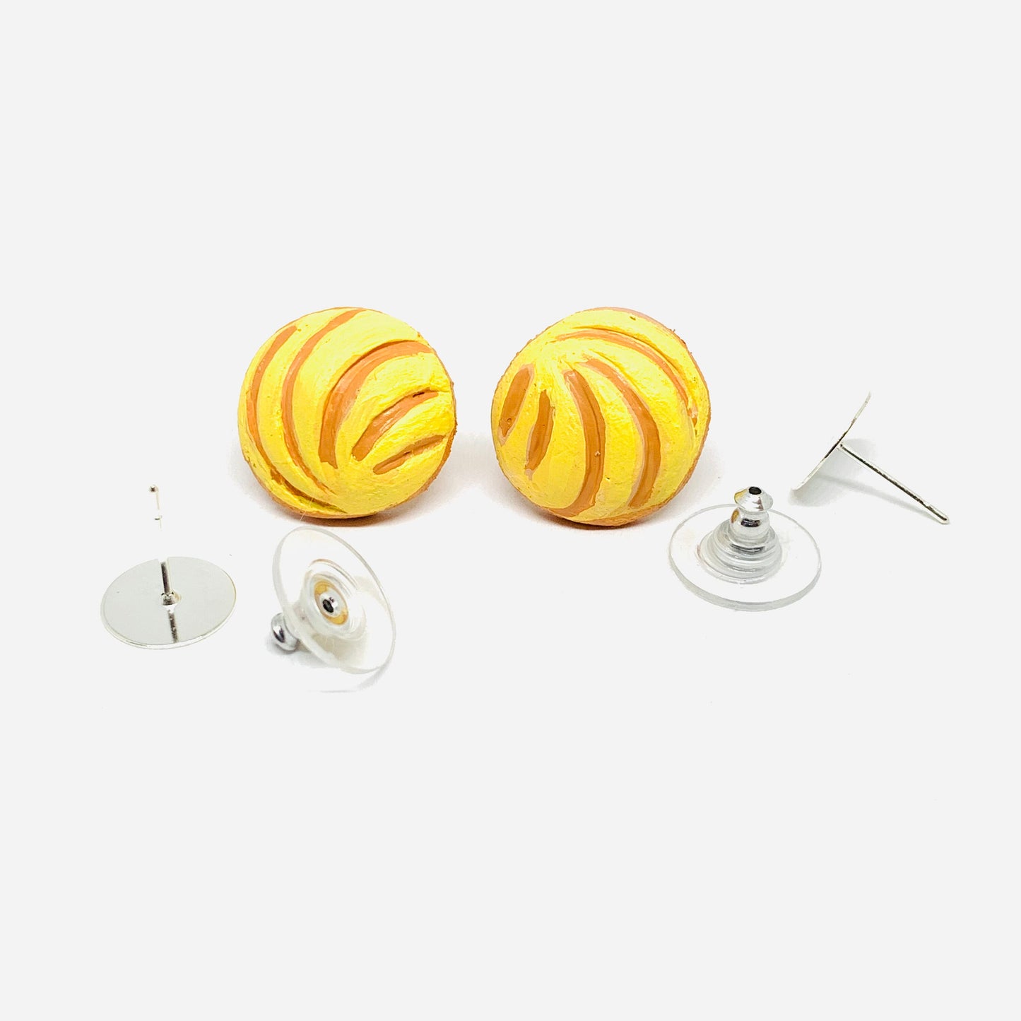 Yellow Concha Clay Earrings Mexican Food Jewelry Conchitas Minimalist Handmade HandPainted Girl Gift Summer Trendy Fashion Outdoor Aretes
