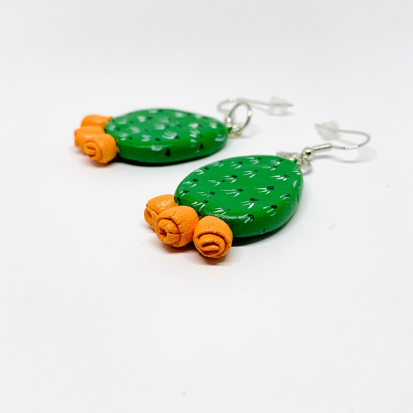 Artisan Yellow Flowers Cactus Clay Earrings Mexico Jewelry Artisan Wearable Art Fashion Summer Girls Women Gift Claywelry Nopal Aretes Mujer