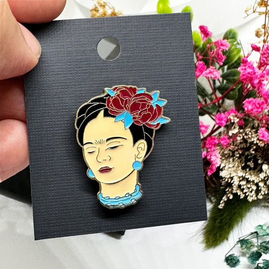 Chic Frida Enamel Pin Mexican Artist Inspired Brooch Floral Women and Girls Frida-Fans Cool Gift Idea Casual Fashion Accessory Broche Mujer