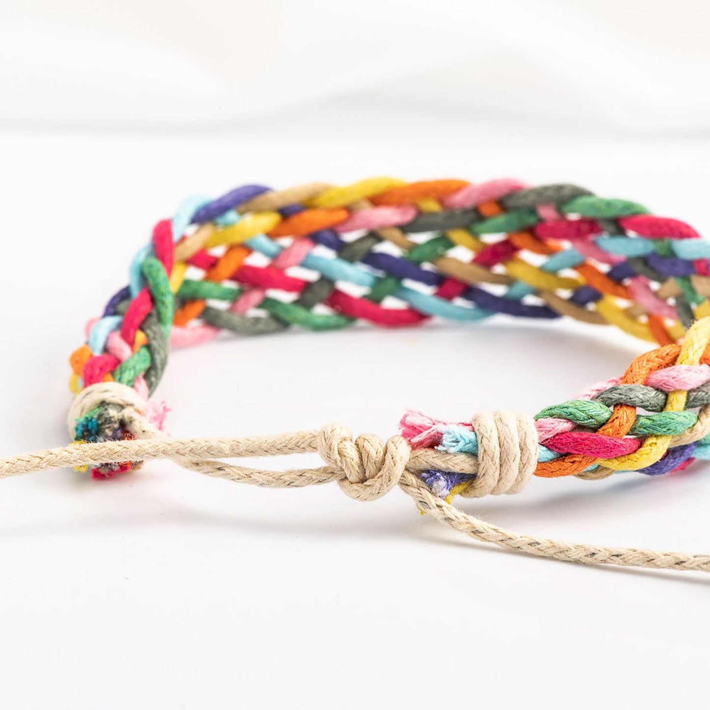 Colorful Braided Wristband Bracelet Adjustable Woven Cotton Rope Young Girls Gift Spring Summer Fashion Casual Outfit Mexico Colors Pulsera