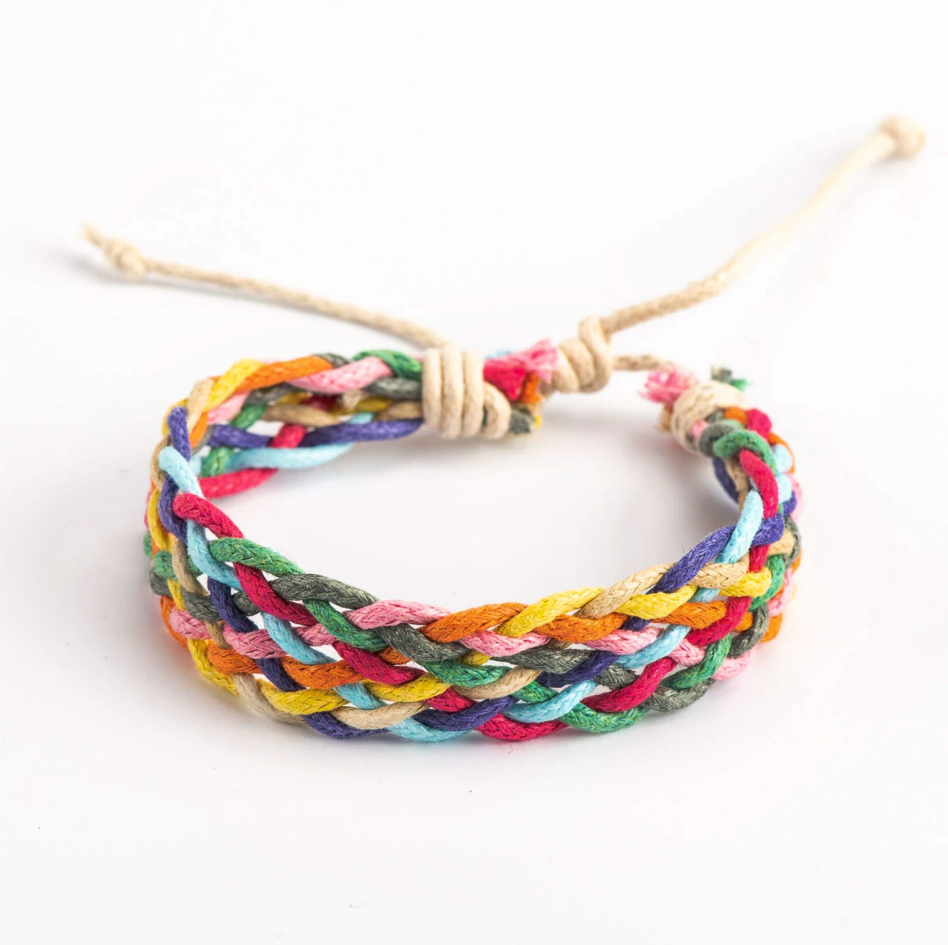 Colorful Braided Wristband Bracelet Adjustable Woven Cotton Rope Young Girls Gift Spring Summer Fashion Casual Outfit Mexico Colors Pulsera
