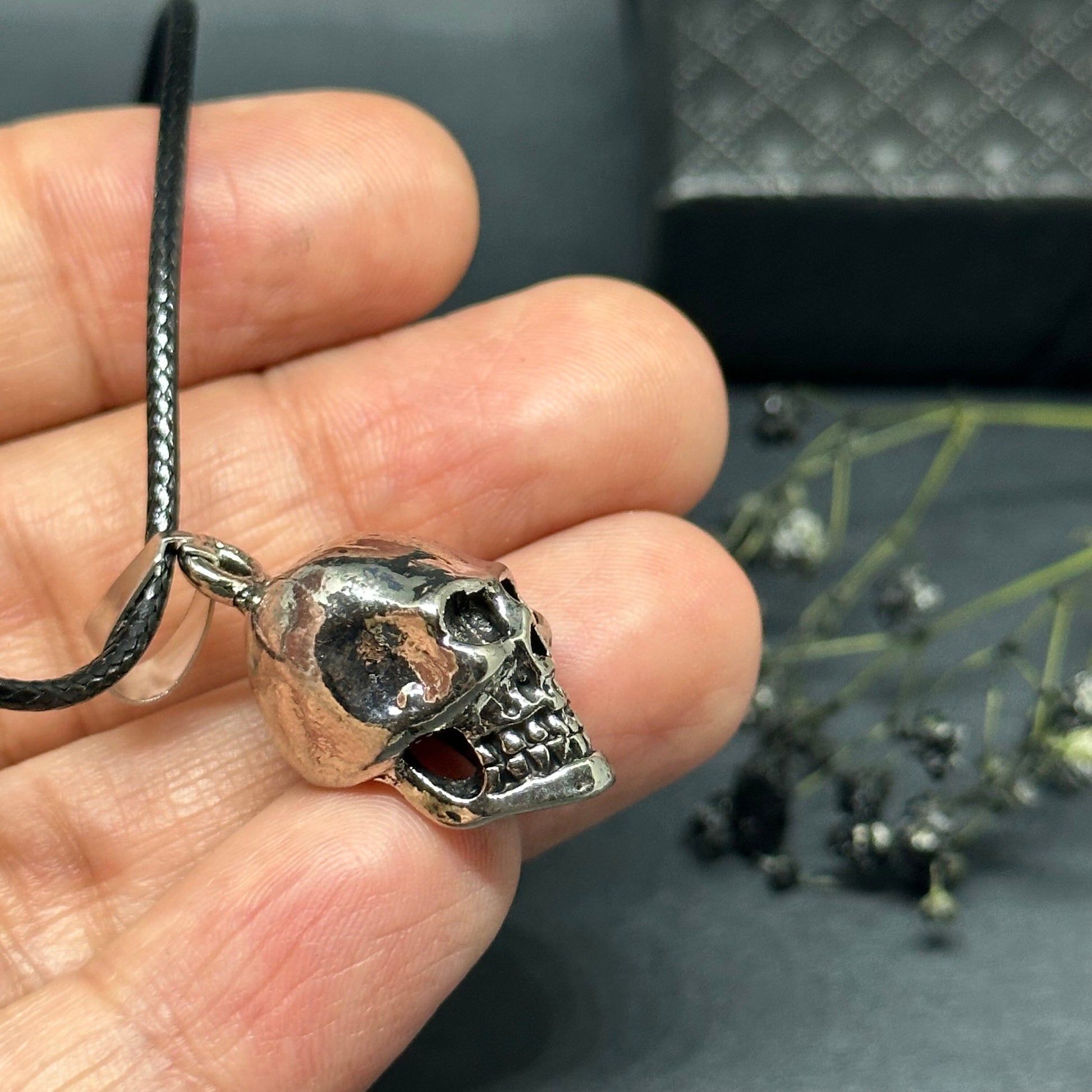 Skull Necklace & Pendant, Silver Skull Pendant, Skull Jewelry, Mexican Inspired Jewelry, Sugar Skull, Men Jewelry, Day of the Dead, Calavera