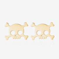 Gold skull earrings. Mini stud silver pendants by fridamaniacs jewelry and accessories