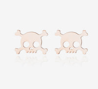 Rose gold skull earrings. Mini stud silver pendants by fridamaniacs jewelry and accessories