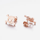 rose gold skull earrings. Mini stud silver pendants by fridamaniacs jewelry and accessories