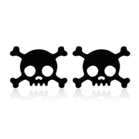Black skull earrings. Mini stud silver pendants by fridamaniacs jewelry and accessories